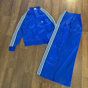 Rare Vintage 1980's Adidas Made in USA ATP Keyrolan Royal Blue 2pc Tracksuit Med